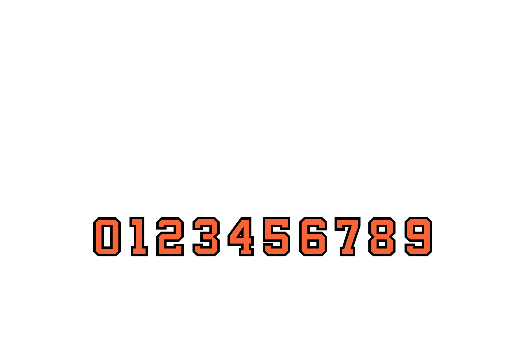 NBDA X Quacktails Loop Charms: Orange Numbers